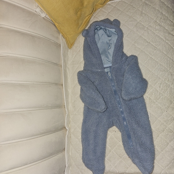 Cozy Blue Fleece Baby Footie - Picture 2 of 5